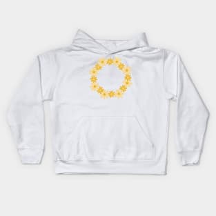 Golden Flower Wreath Kids Hoodie